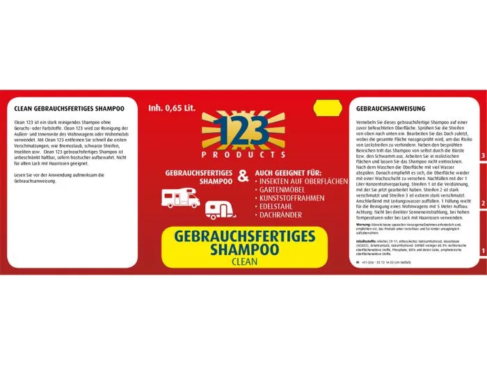 123 Products shampoo pronto per l'uso