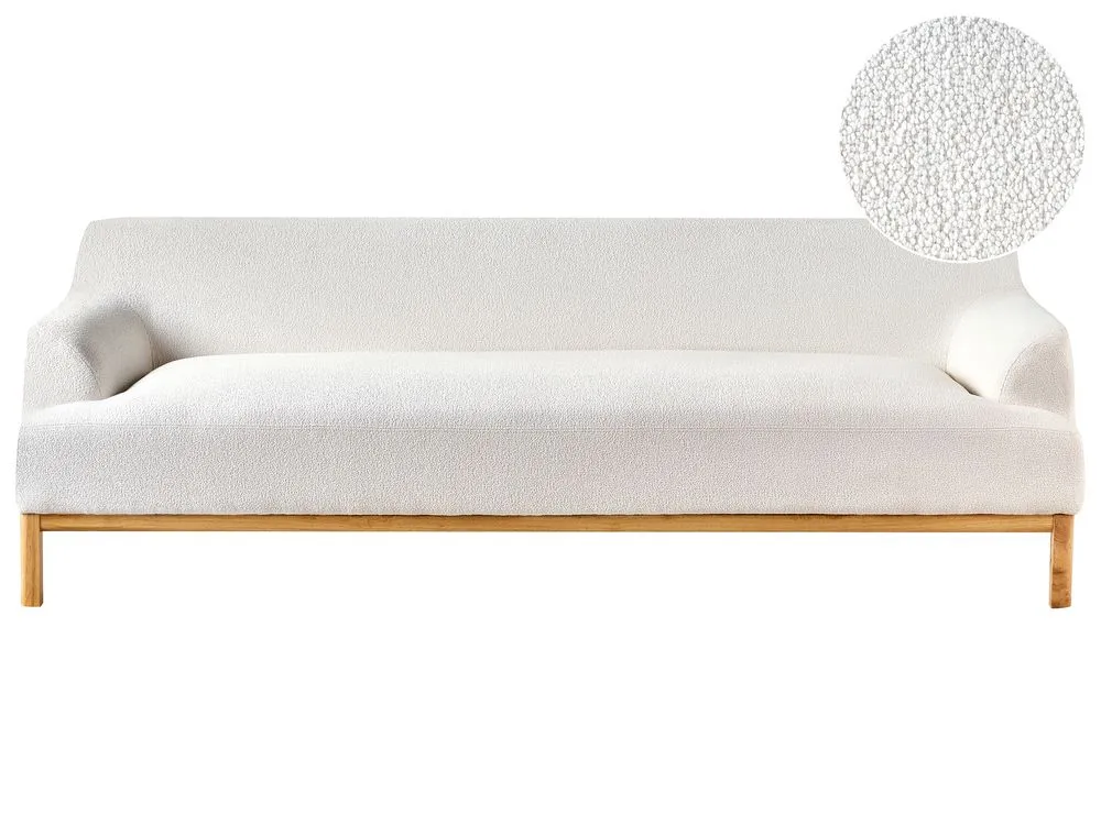 3 Seater Boucle Sofa Off-White SOSJO