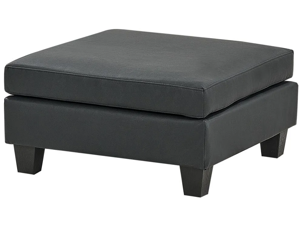 5-Seater Modular Faux Leather Sofa with Ottoman Black UNSTAD