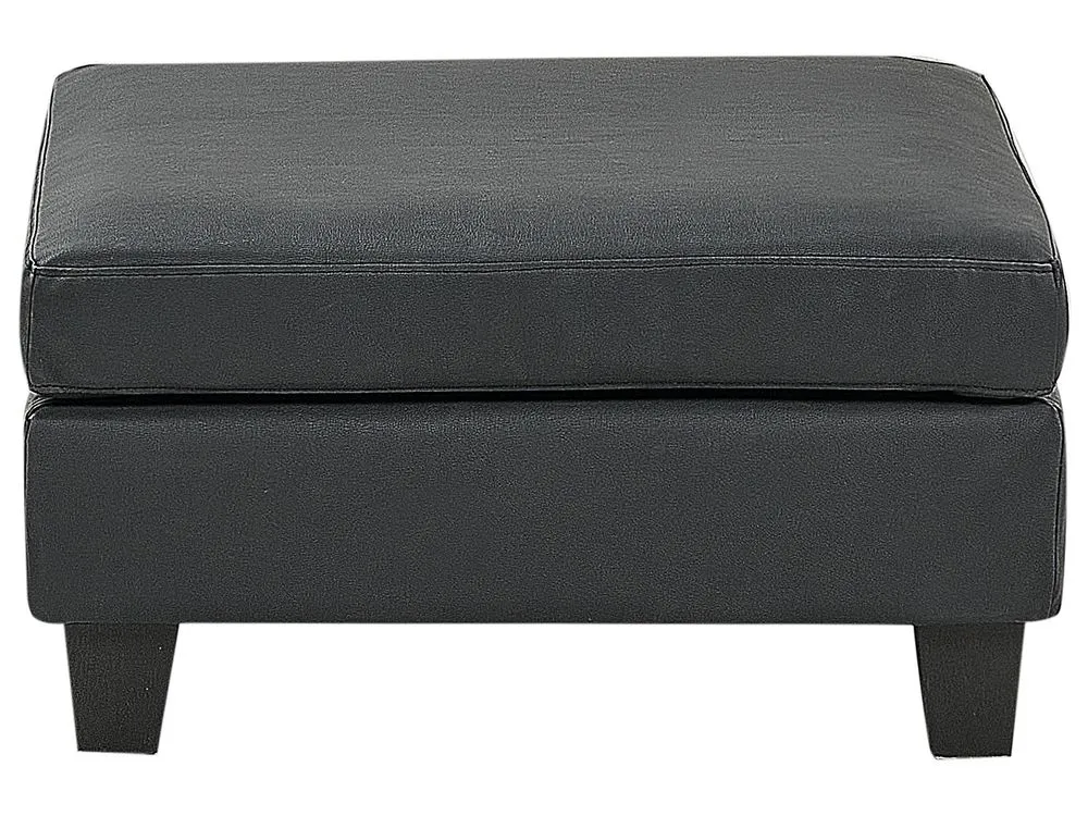 5-Seater Modular Faux Leather Sofa with Ottoman Black UNSTAD