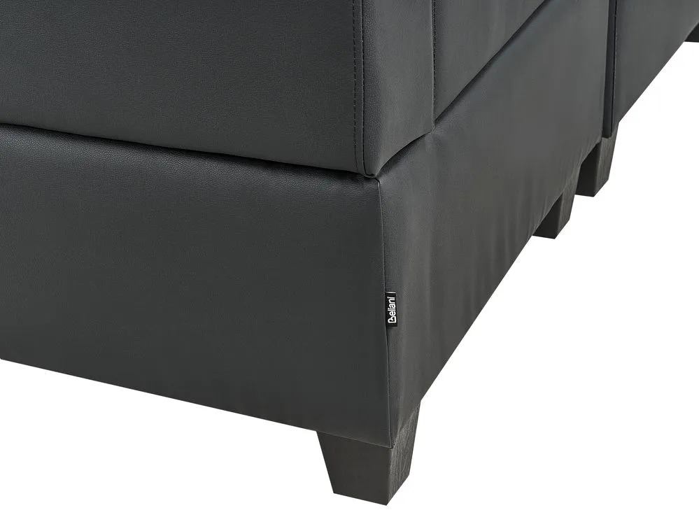 5-Seater Modular Faux Leather Sofa with Ottoman Black UNSTAD