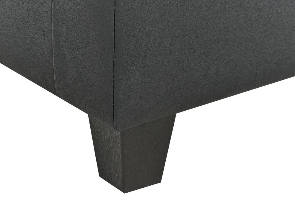 5-Seater Modular Faux Leather Sofa with Ottoman Black UNSTAD