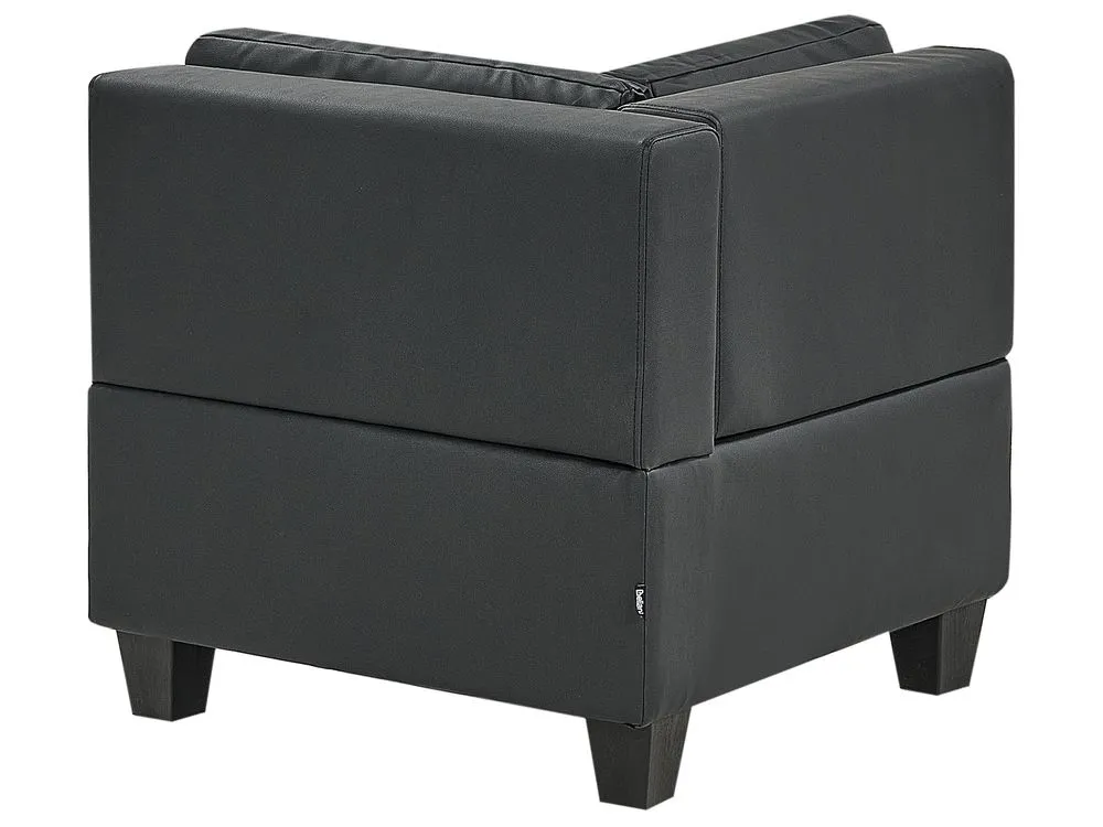 5-Seater Modular Faux Leather Sofa with Ottoman Black UNSTAD