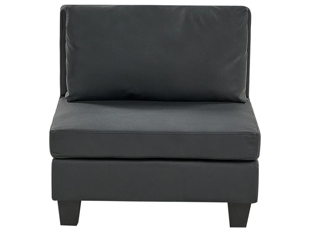 5-Seater Modular Faux Leather Sofa with Ottoman Black UNSTAD