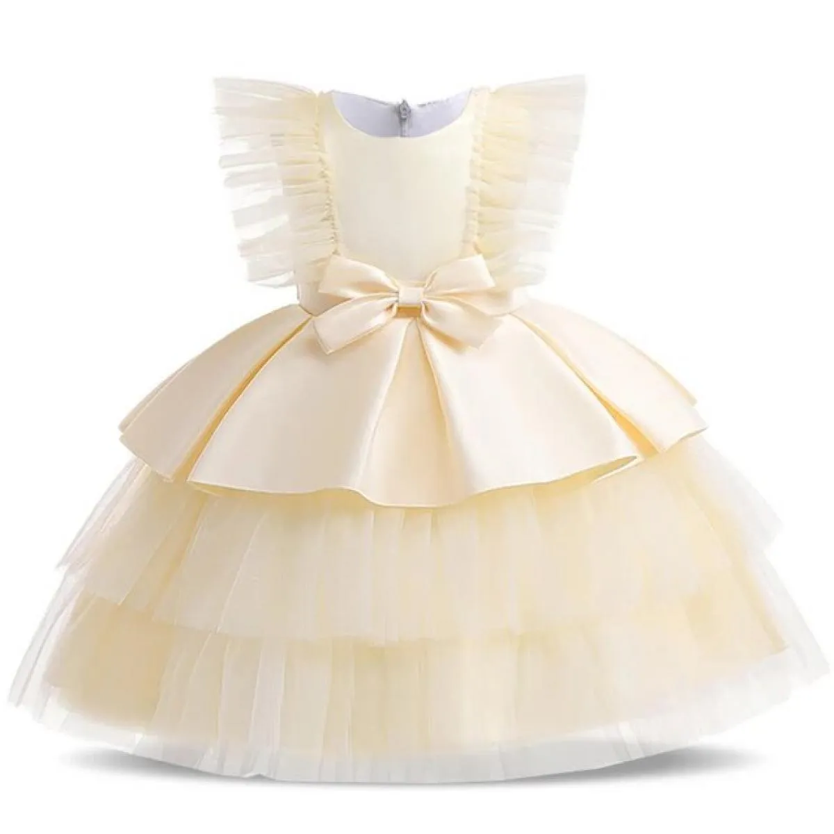 Abiti da festa principessa per ragazze Bambini Fiore Elegante abito da ballo da sera da sposa Tulle Cerimonia per bambini Abiti