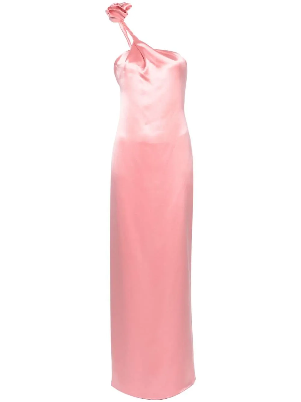 Abito da sera con finitura satinata in rosa - donna