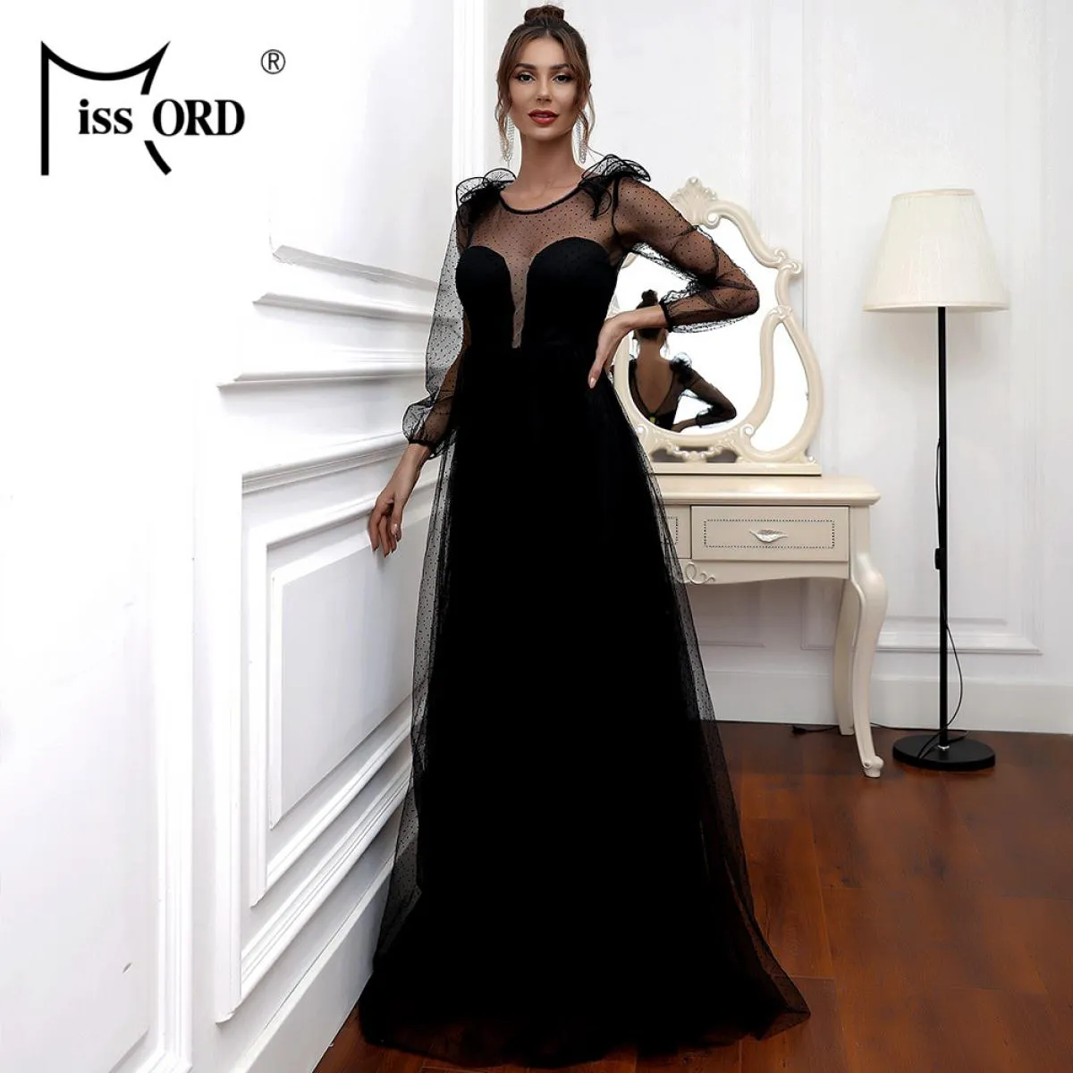 Abito lungo elegante Missord Missord Abito da sera lungo Abiti Missord Abiti con spacco alto