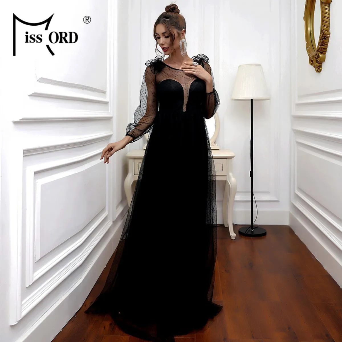 Abito lungo elegante Missord Missord Abito da sera lungo Abiti Missord Abiti con spacco alto