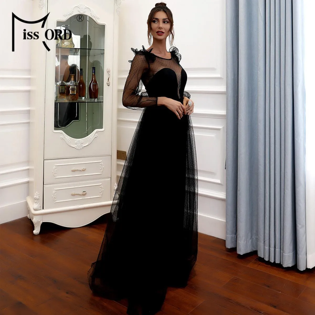 Abito lungo elegante Missord Missord Abito da sera lungo Abiti Missord Abiti con spacco alto