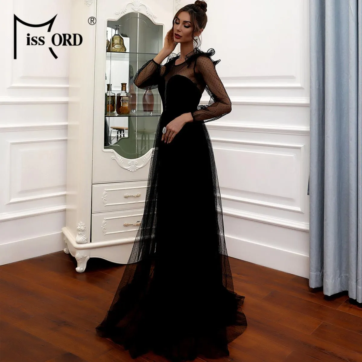 Abito lungo elegante Missord Missord Abito da sera lungo Abiti Missord Abiti con spacco alto