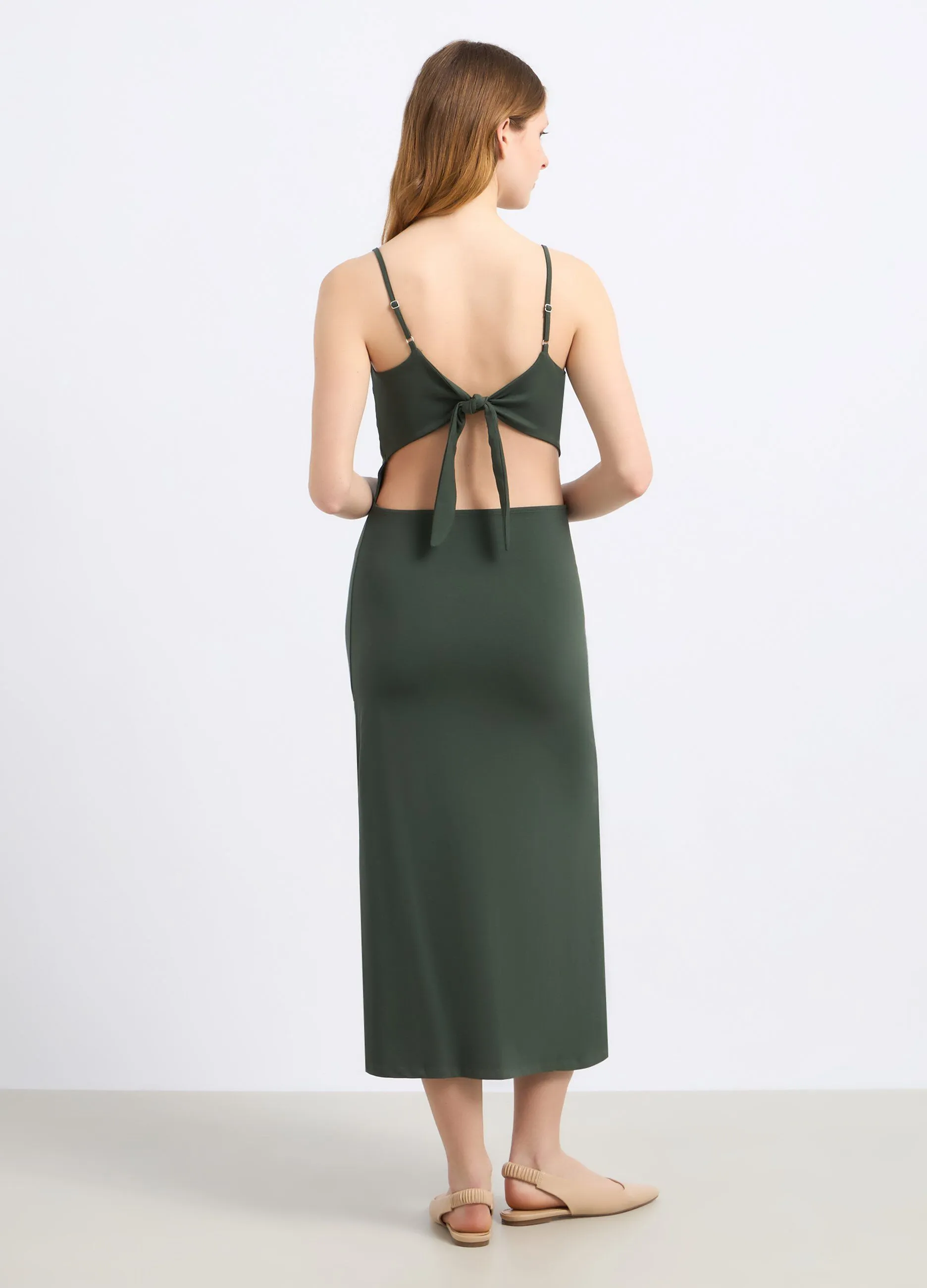 Abito lungo in cotone stretch donna