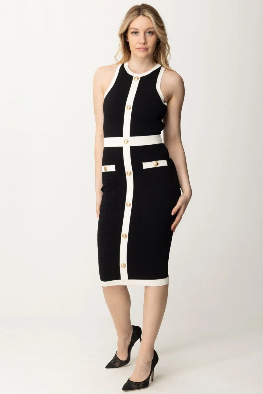 Abito midi embossed Nero
