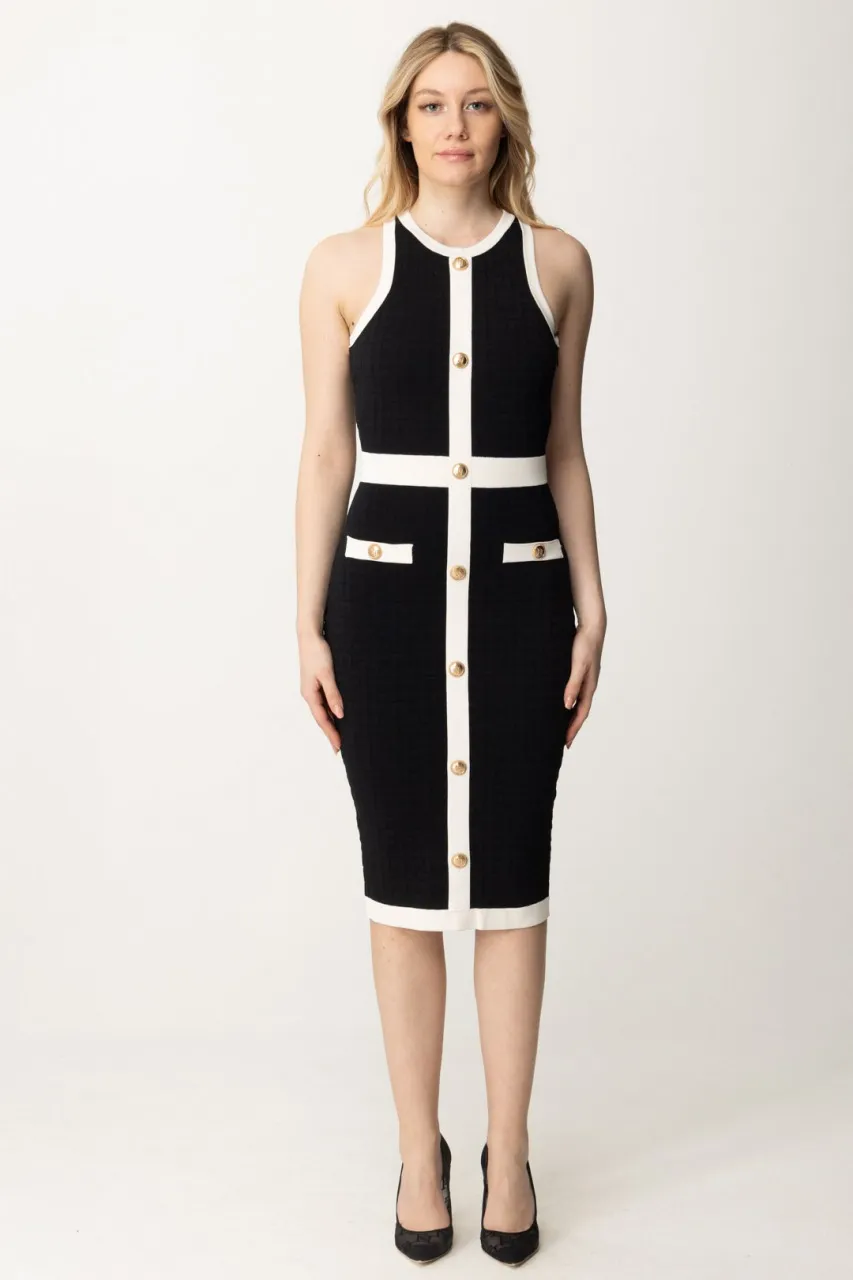 Abito midi embossed Nero