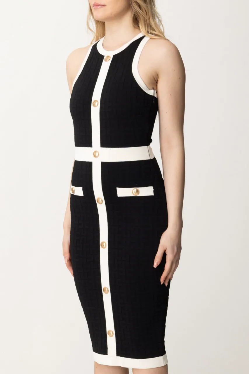 Abito midi embossed Nero