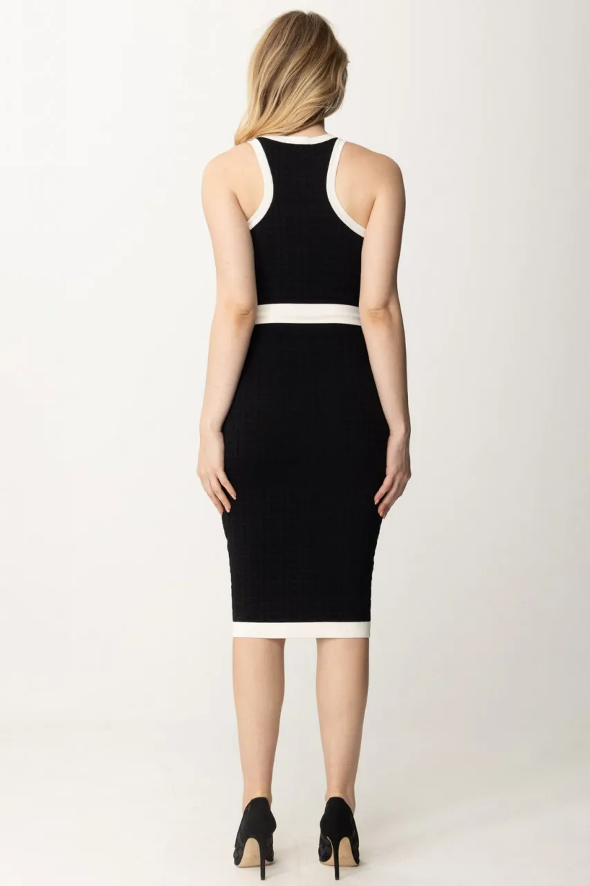 Abito midi embossed Nero
