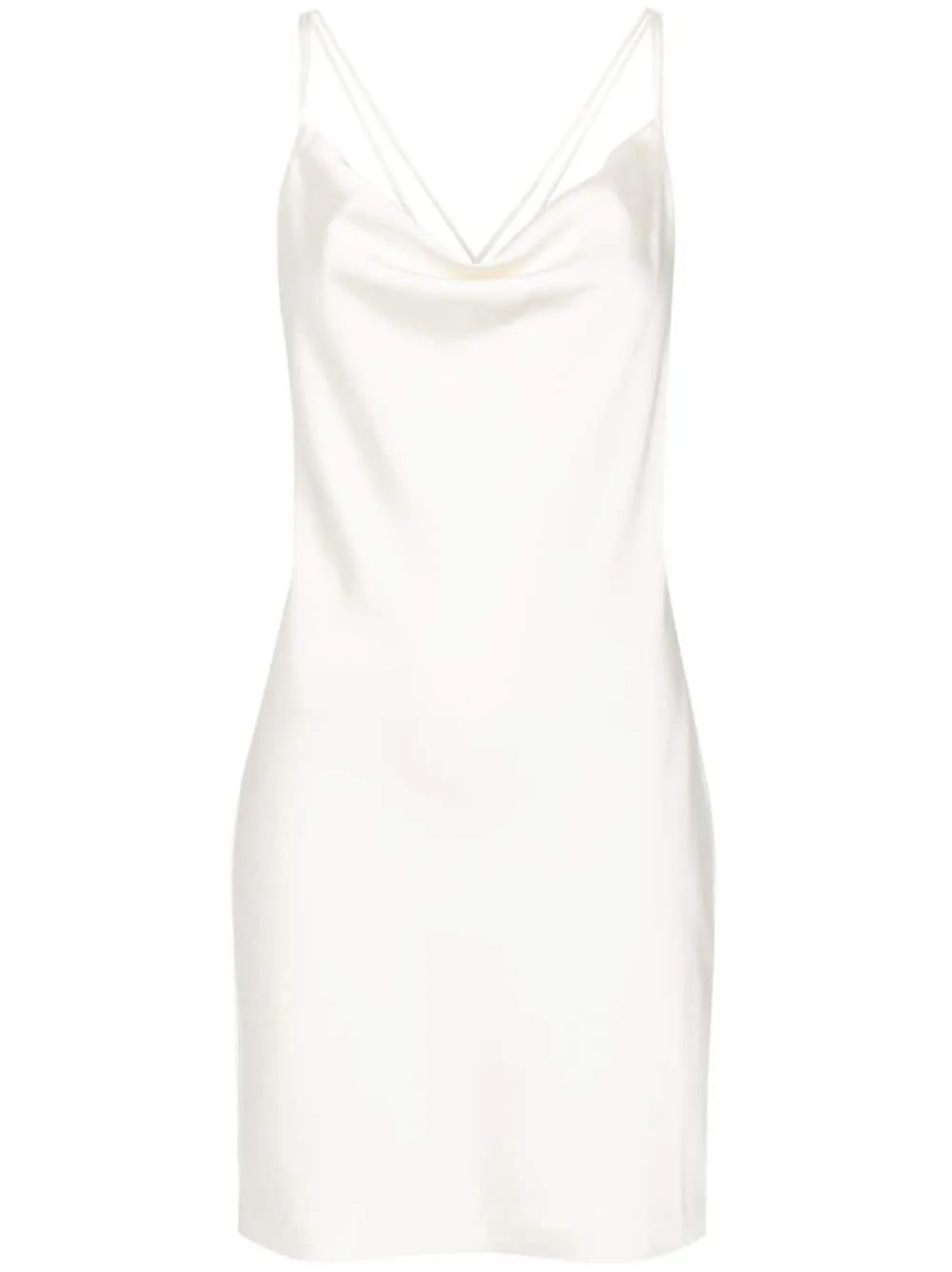 Abito mini con finitura satinata in bianco - donna