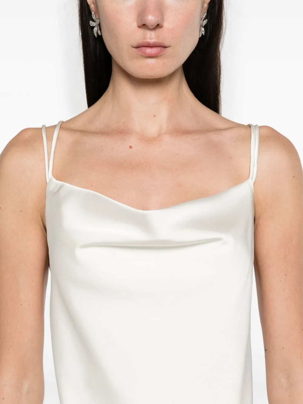 Abito mini con finitura satinata in bianco - donna