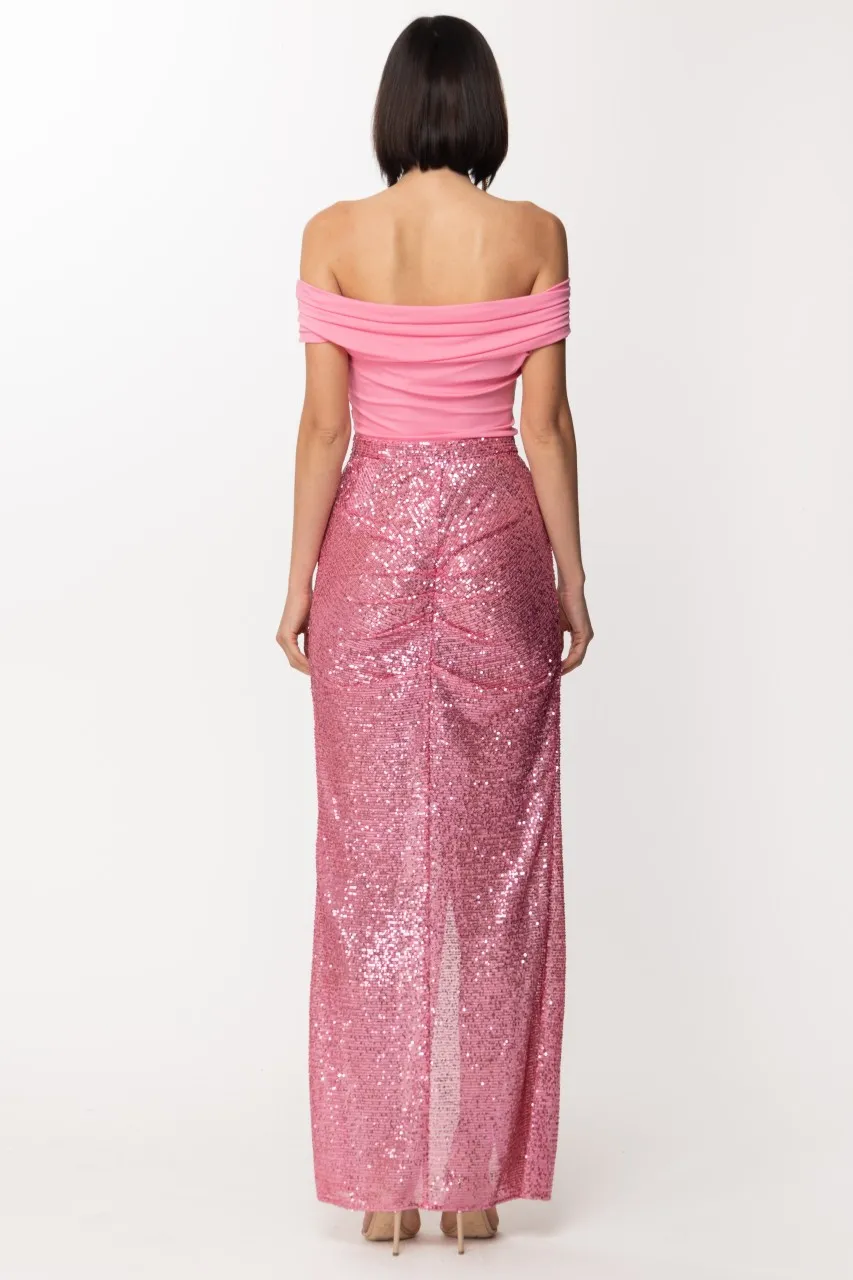 Abito Red Carpet con gonna ricamata BUBBLE