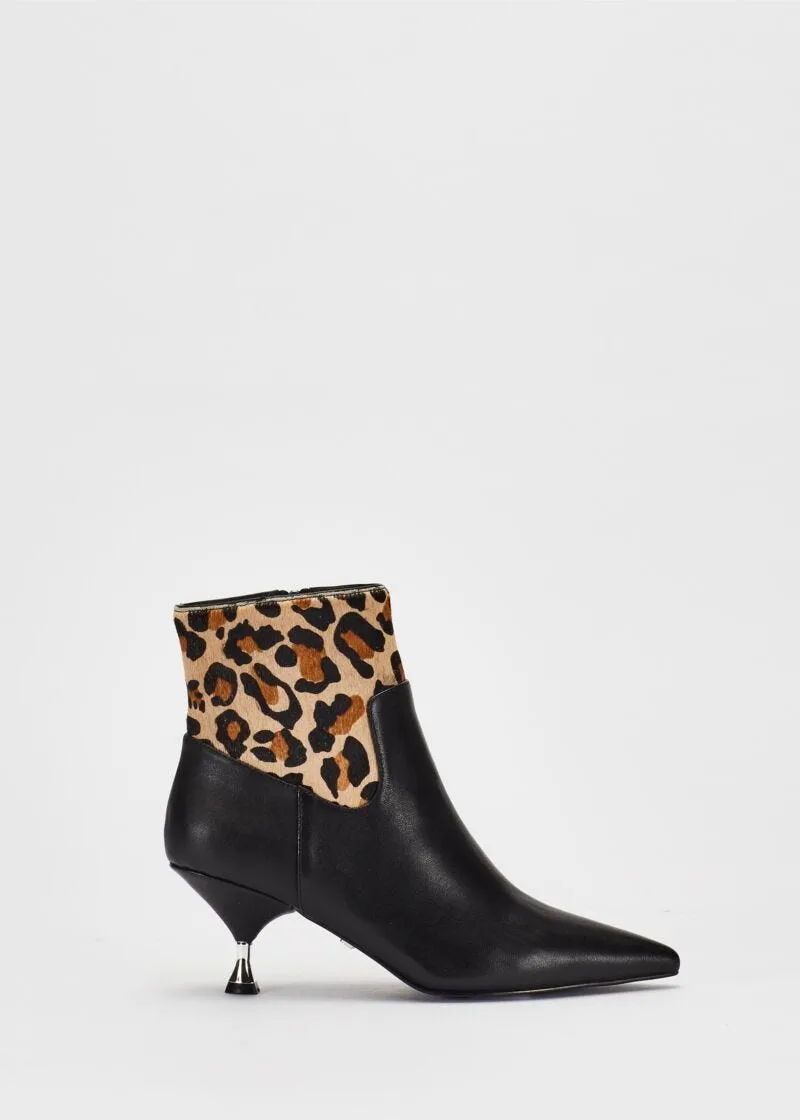 Ankle boot in nappa e cavallino