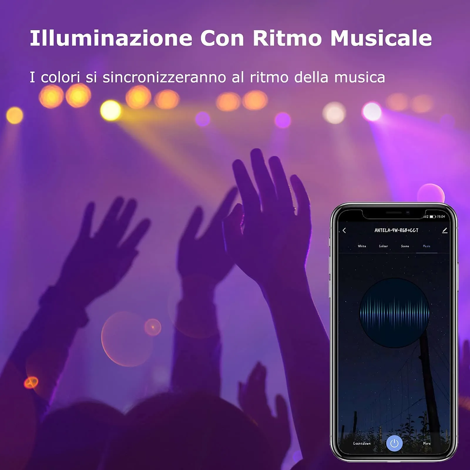 ANTELA Lampadine LED Alexa Inteligente WiFi E27, Dimmerabile Lampadina Smart 9W 806ML 80W equivalente, RGB & 2700K-6500K bianco 