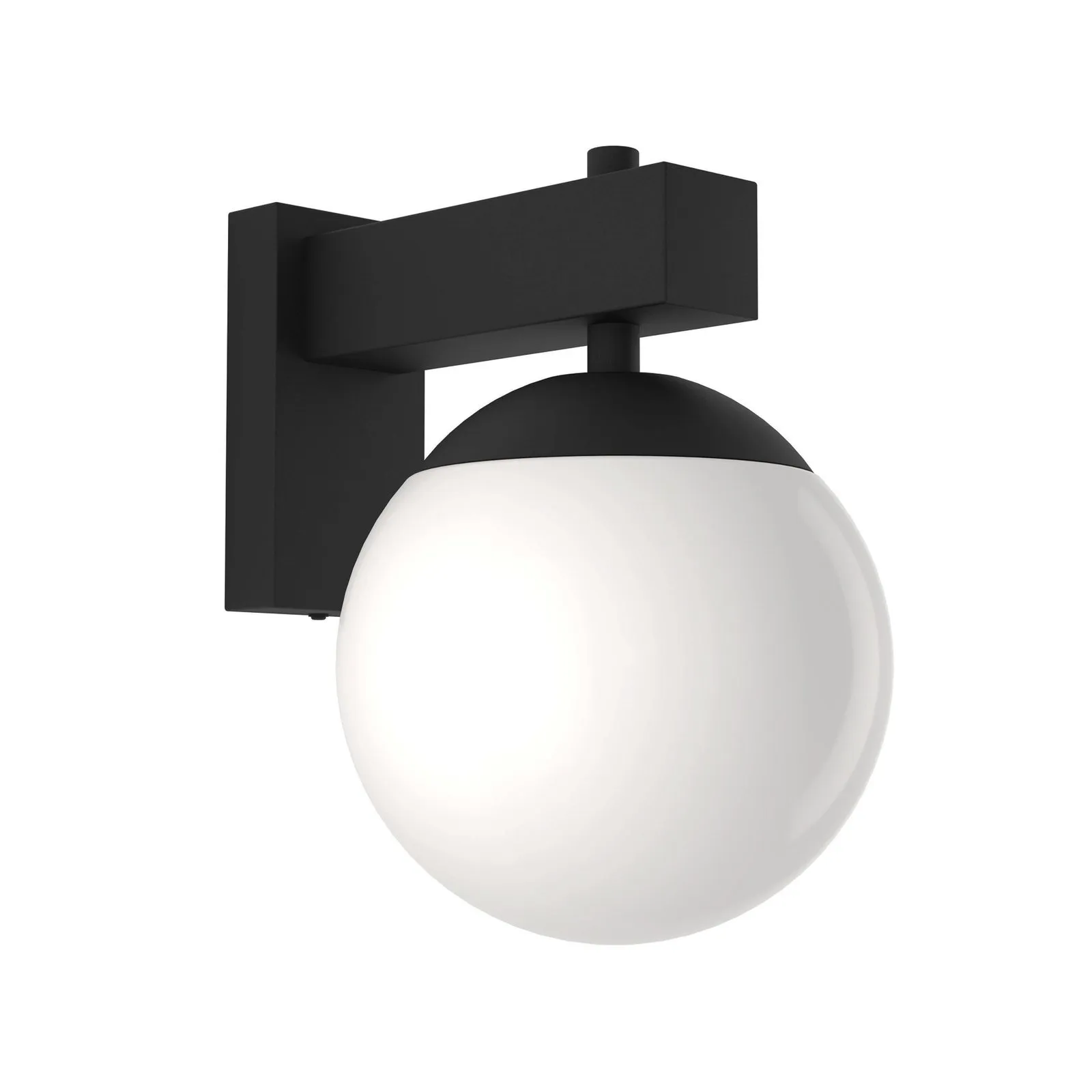 Applique da esterno Bufalata, nero/bianco opale