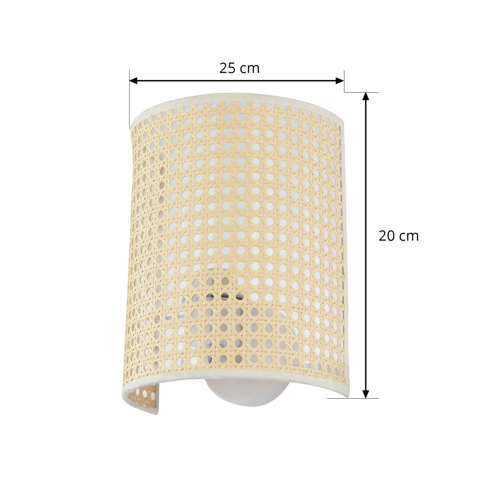 Applique Lindby Lautaro, bambù, altezza 25 cm, E27