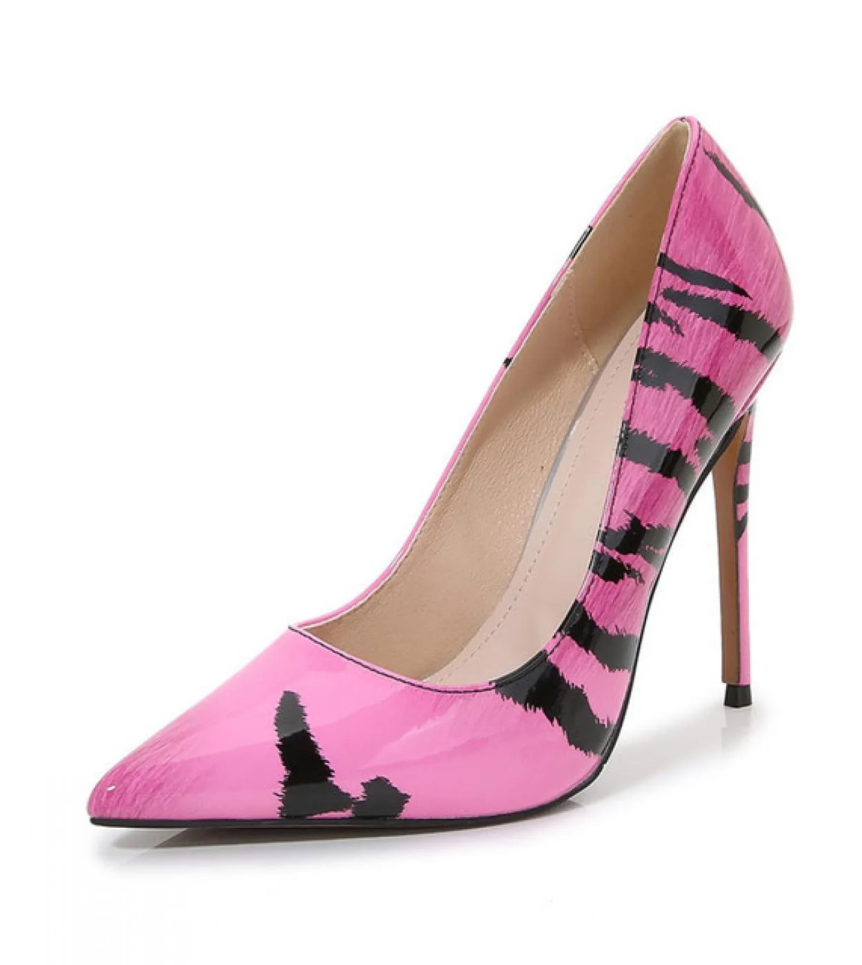 Big Size 35 46 Pelle verniciata Graffiti Women Pumps 12cm Ultra High Heels Primavera Estate Party Club Shoes Elegant Spike He