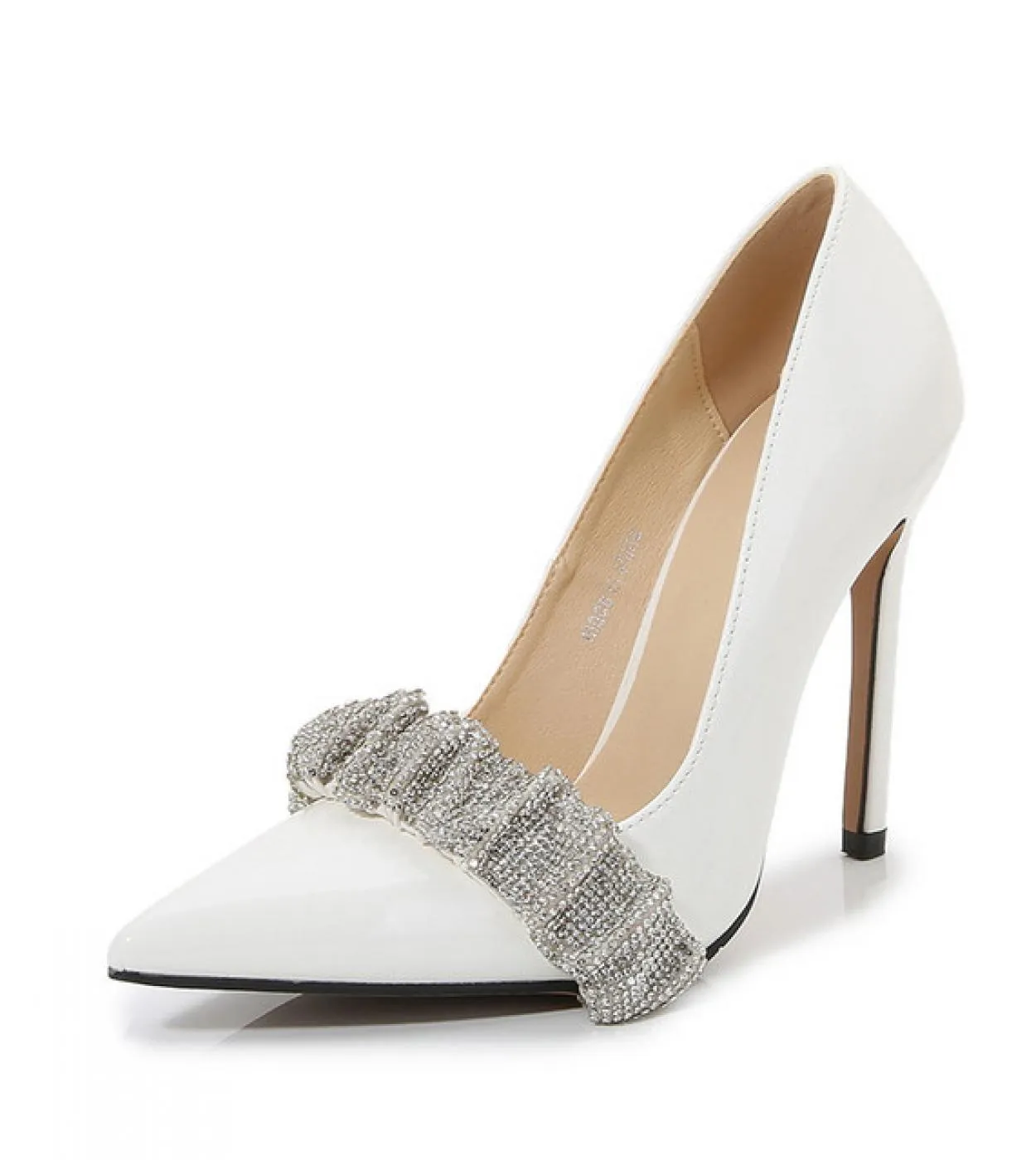Big Size 45 46 Pompe da donna in pelle verniciata Cristallo di lusso 11cm Scarpe con tacchi altissimi Scarpe da festa Primavera