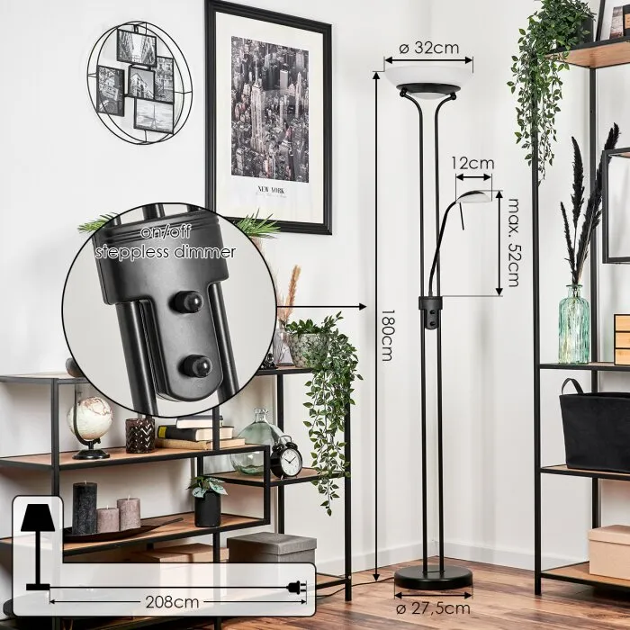 Biot Lampada da terra LED Nero, 2-Luci