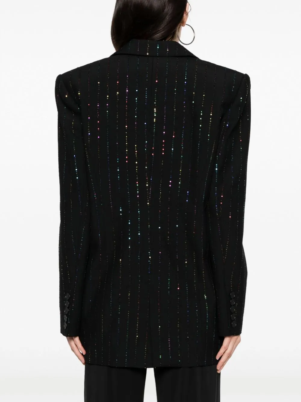 Blazer doppiopetto con strass in nero - donna