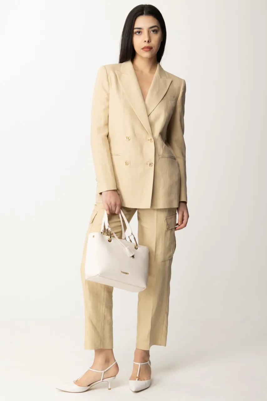 Blazer in lino e cotone ALMOND MILK