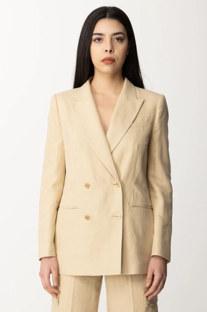Blazer in lino e cotone ALMOND MILK