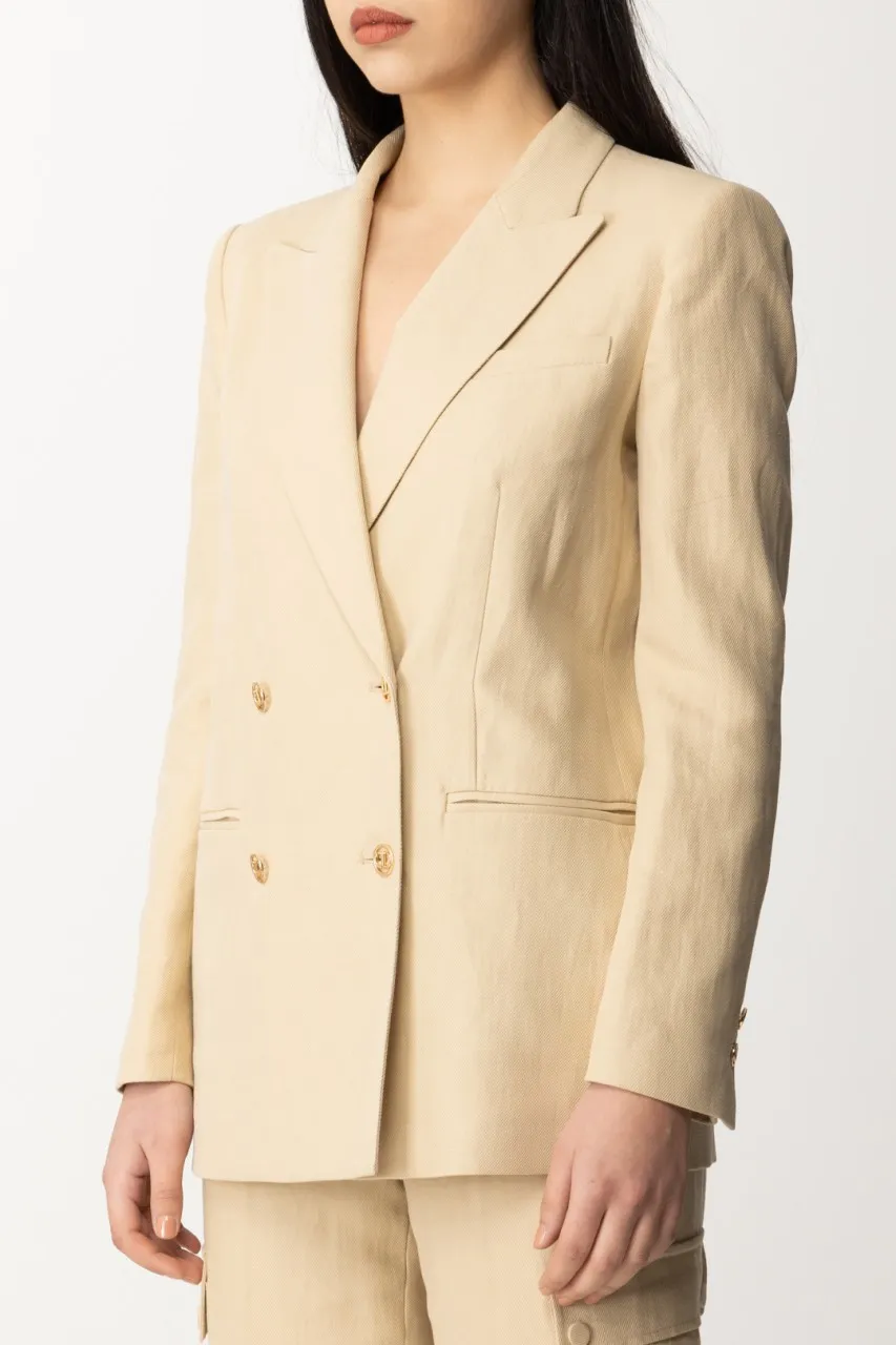Blazer in lino e cotone ALMOND MILK