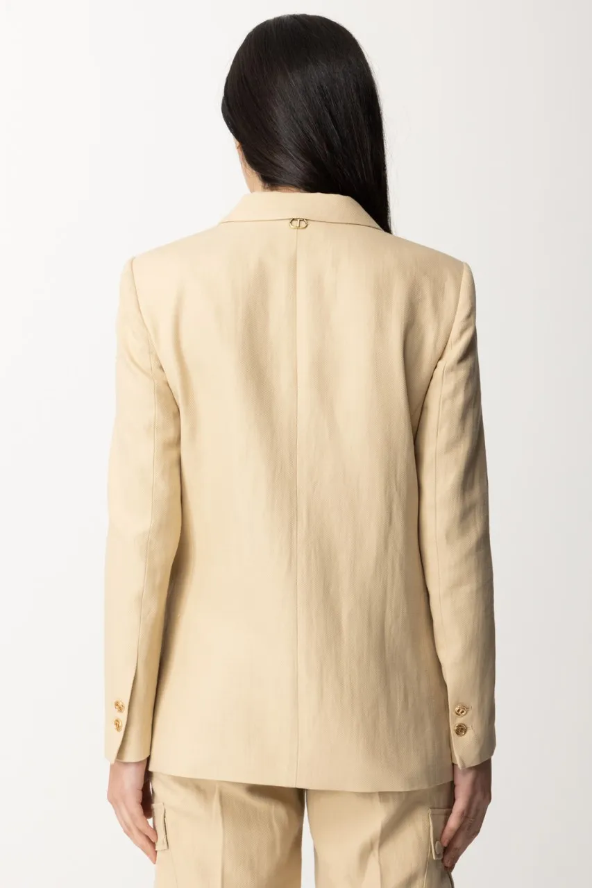 Blazer in lino e cotone ALMOND MILK