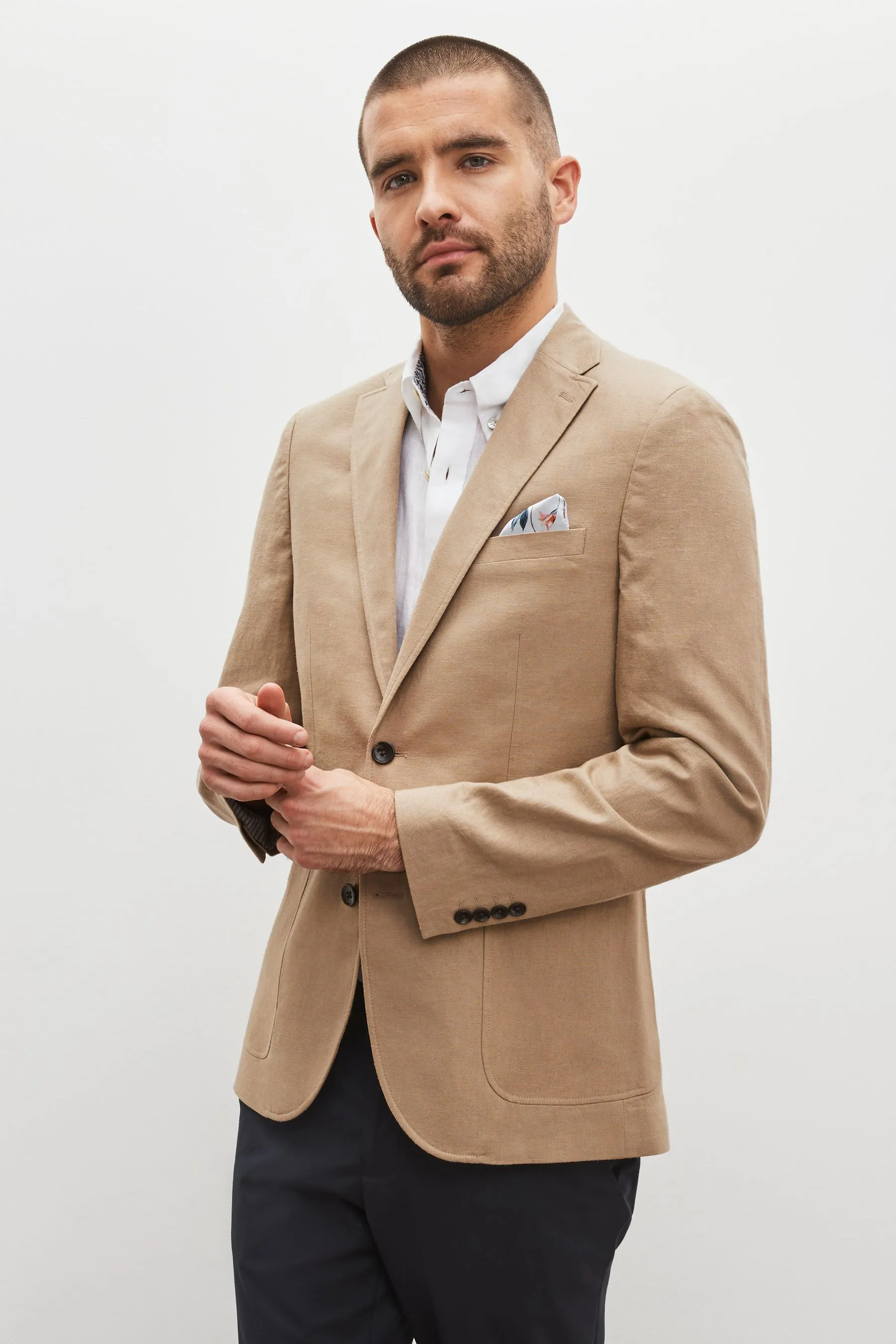 Blazer in misto lino