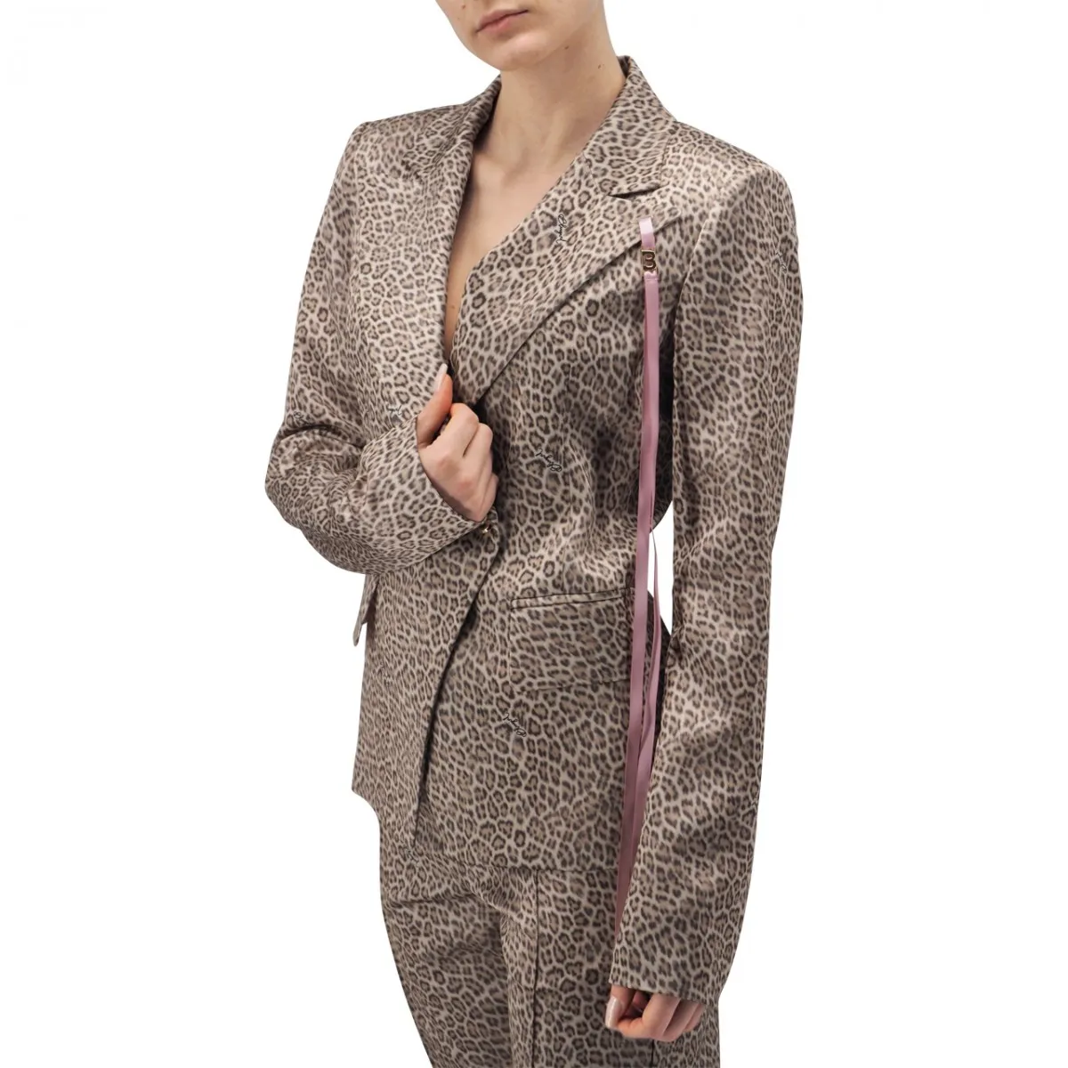 Blazer In Raso Animalier
