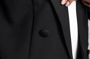 Blazer lungo con bottoni Botarella, nero