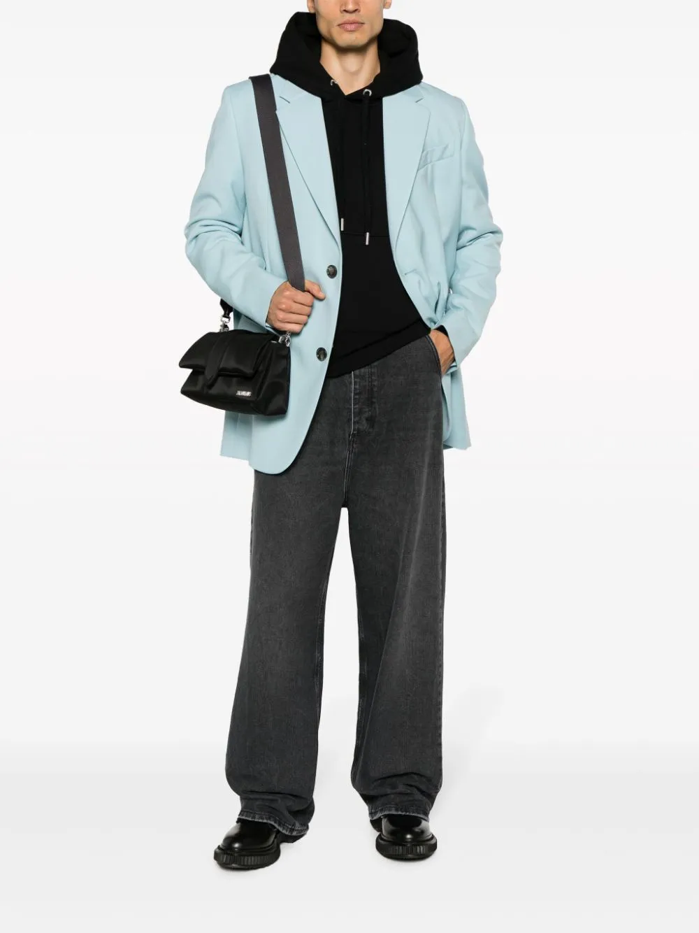 Blazer monopetto in celeste - uomo
