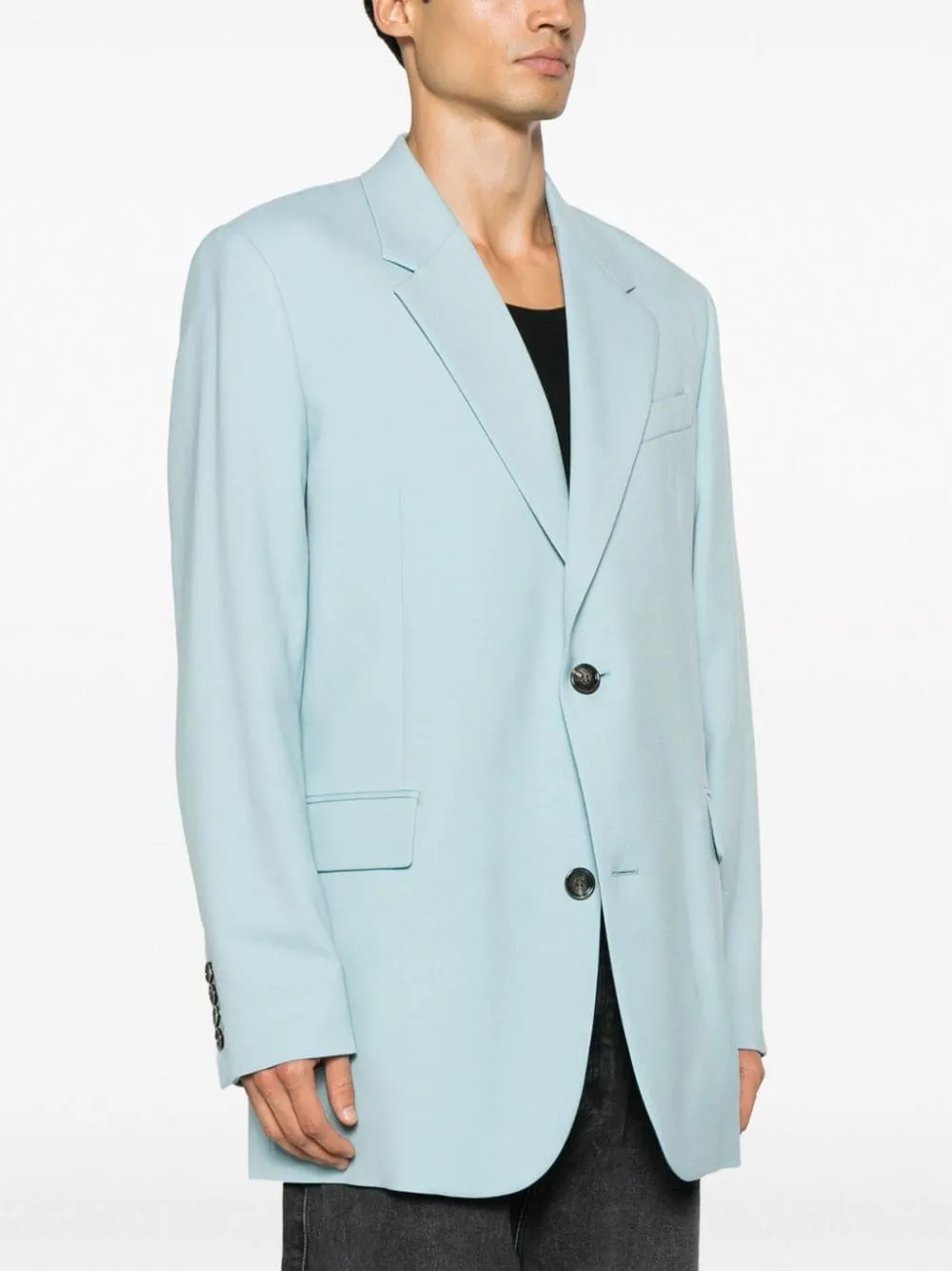 Blazer monopetto in celeste - uomo