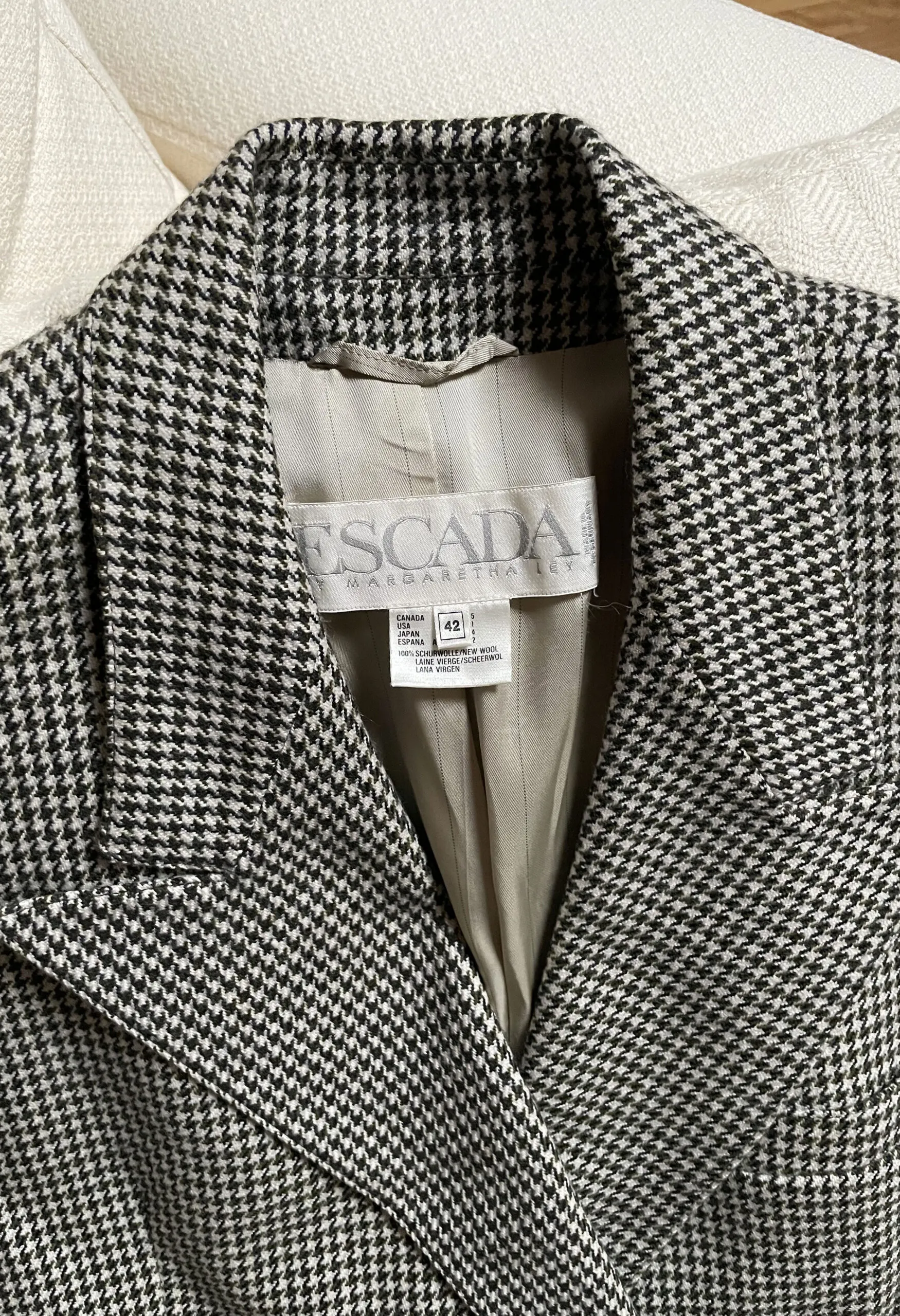 Blazer oversize pied de poule Escada vintage anni ’80