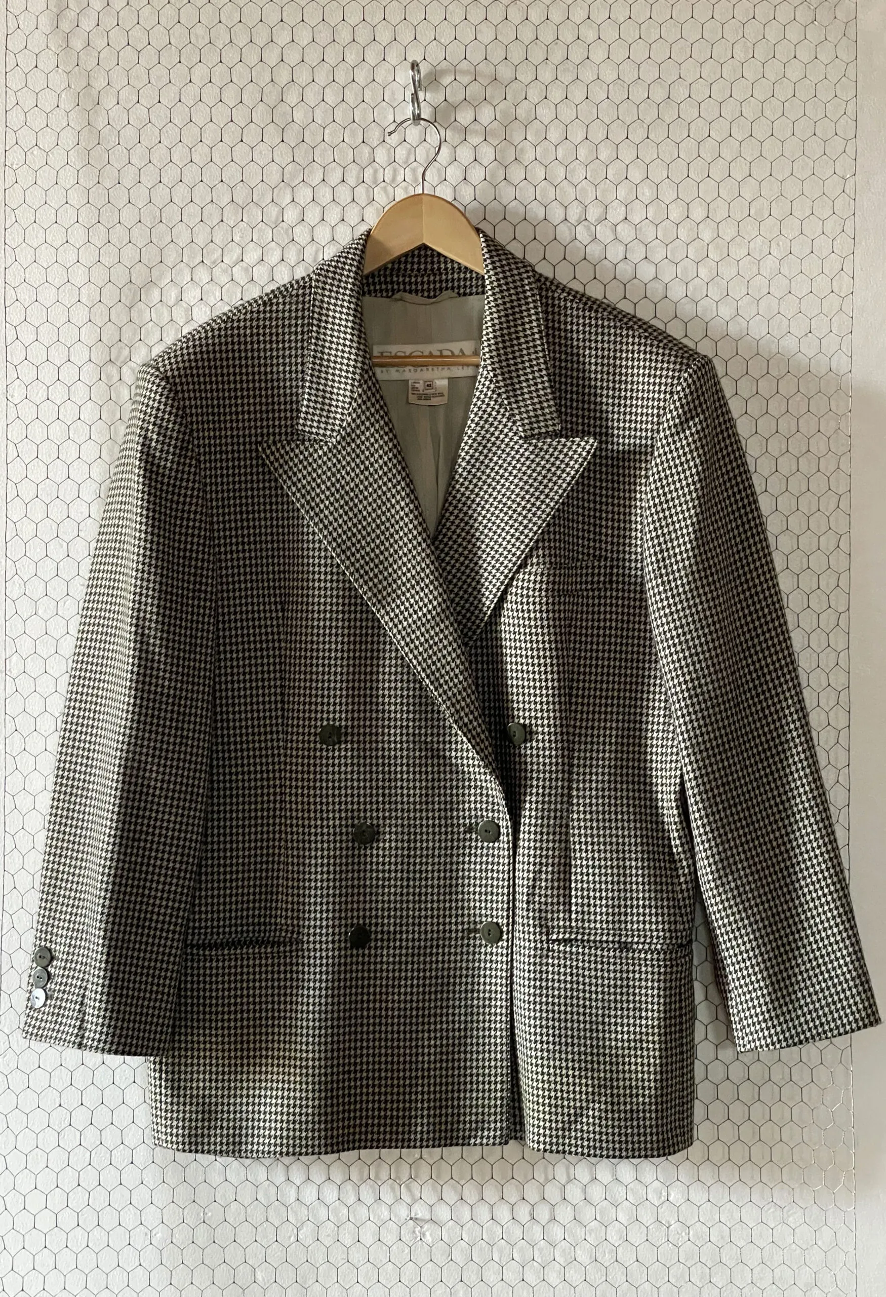 Blazer oversize pied de poule Escada vintage anni ’80