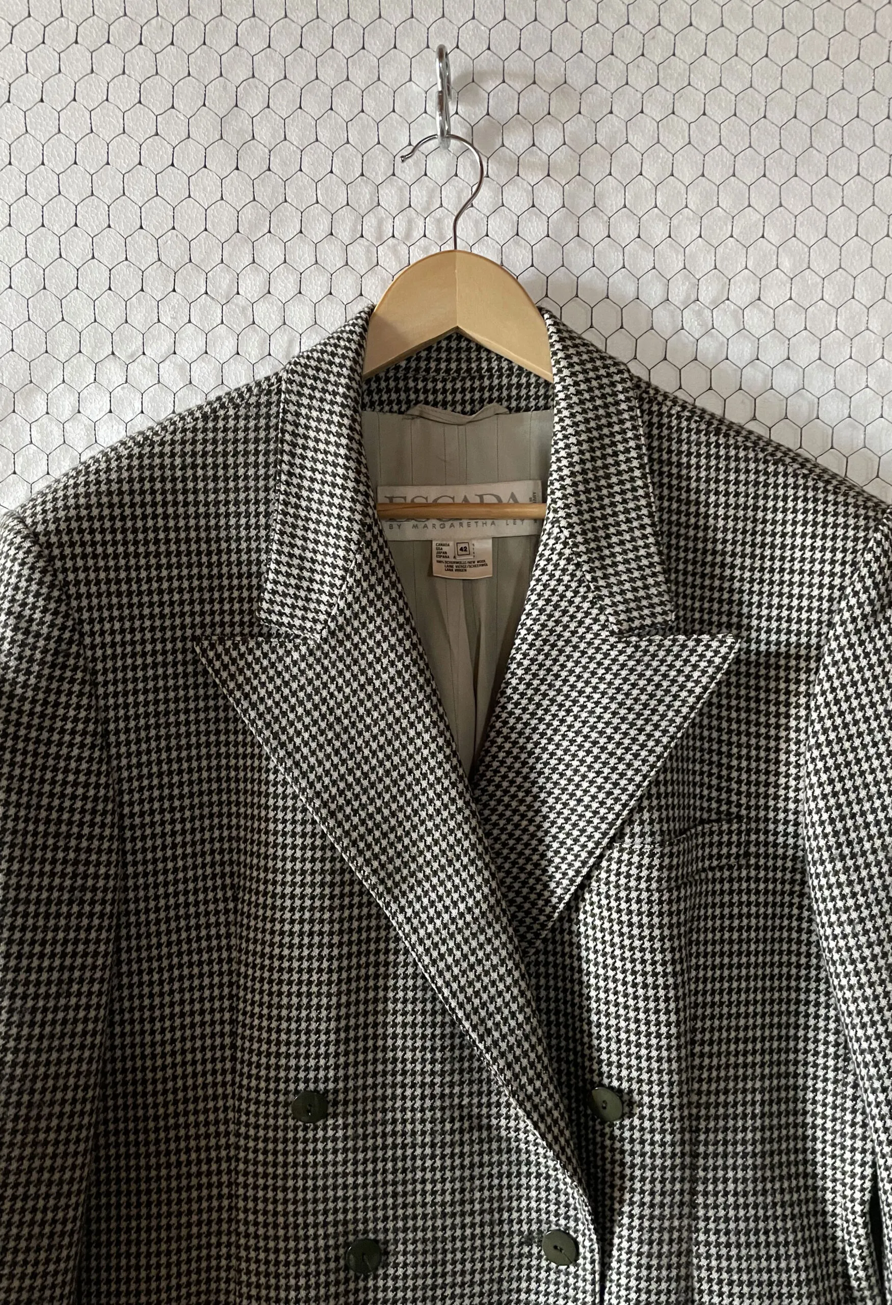 Blazer oversize pied de poule Escada vintage anni ’80