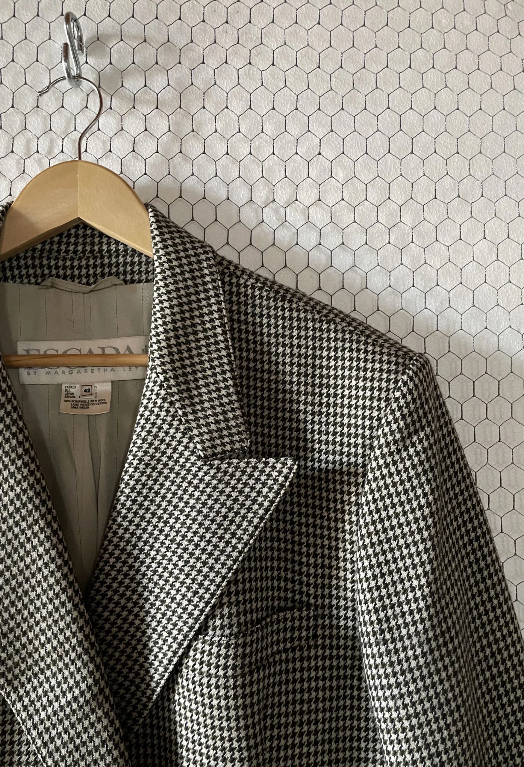 Blazer oversize pied de poule Escada vintage anni ’80
