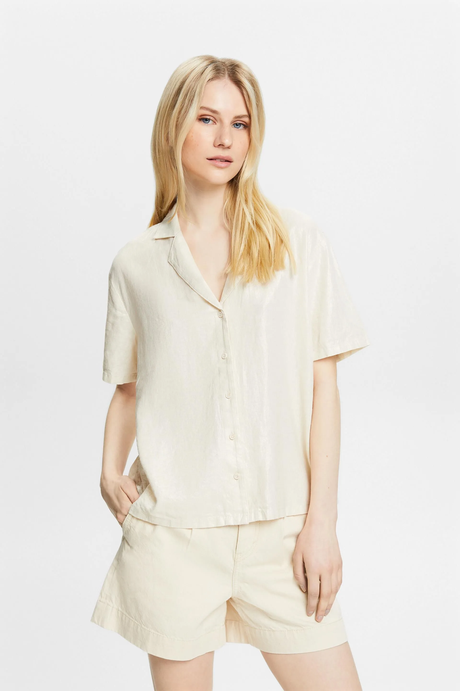 Blusa con colletto camp