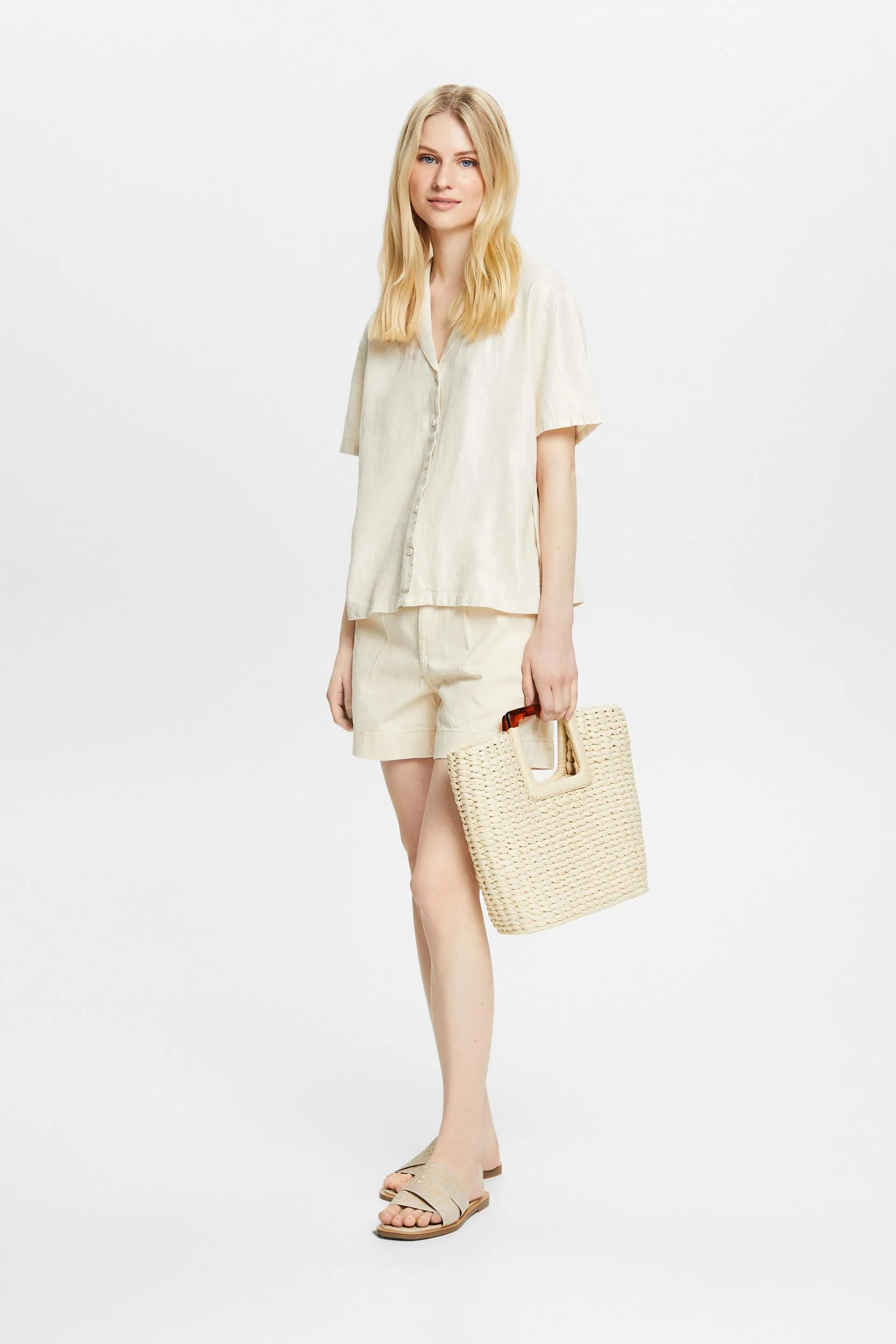 Blusa con colletto camp