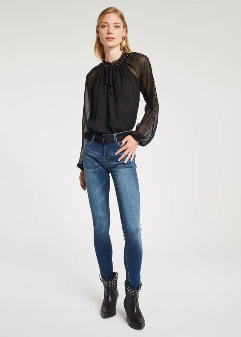 Blusa con perle