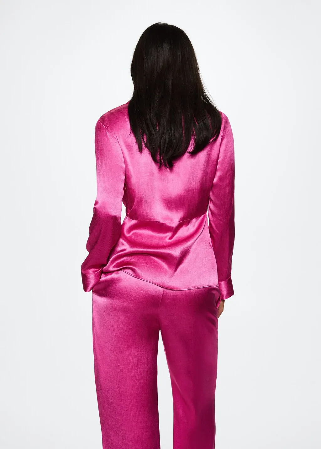 Blusa satinata bottoni