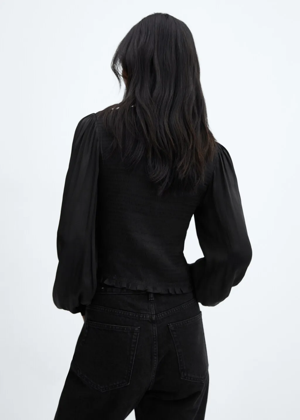 Blusa satinata increspata