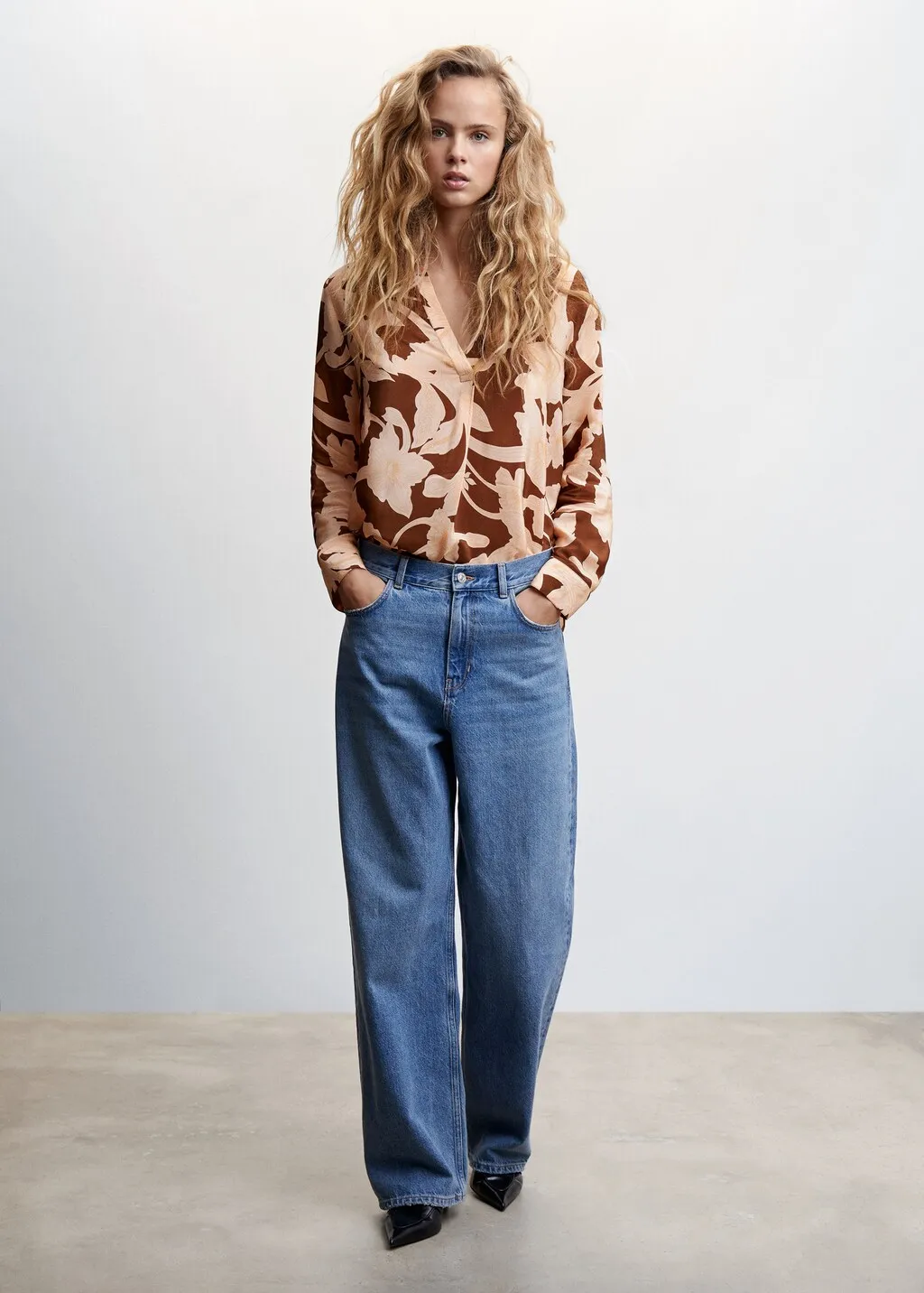 Blusa satinata stampata