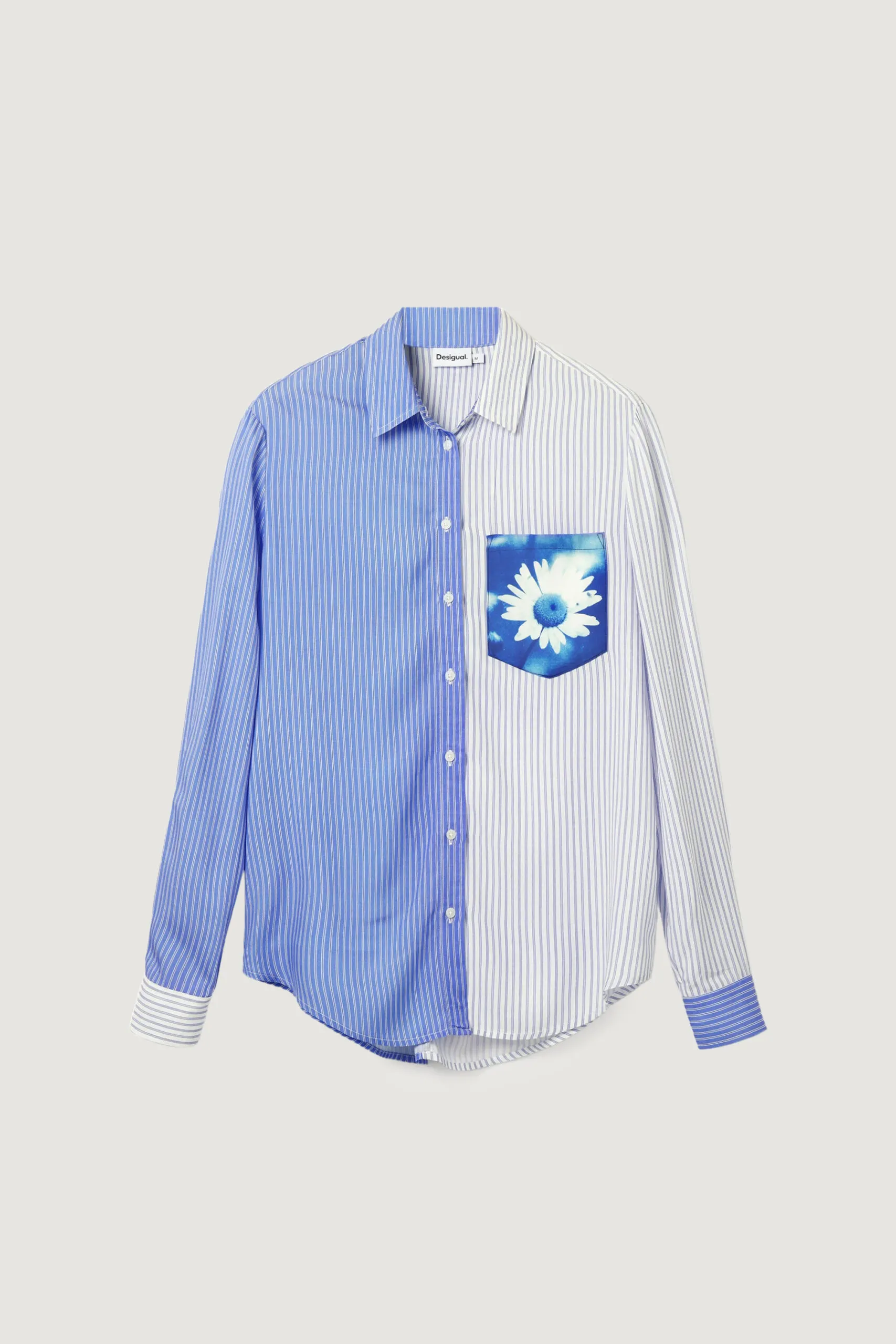 Bluse manica lunga Desigual FLOWER POCKET Celeste